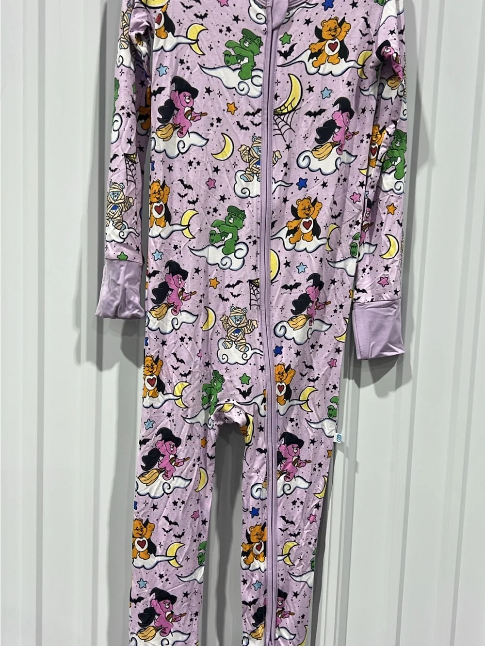 BAMBOO Lilac Character-Print Footed One-Piece Pajamas